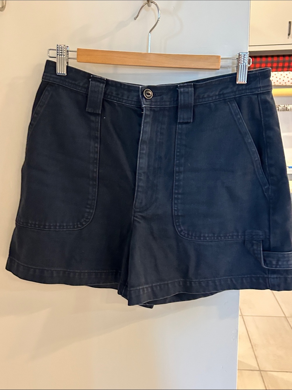 Alex Mill Dark Navy Utility Bermuda Shorts with Patch Pockets
